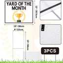 3pcs Yard Signs Trophy Award Plastic Garden Sign with H Stakes Weatherproof Outdoor Plaque for Front Door Garden Lawn, 15 x 12 Inches(Yard of the Month)
