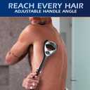 Bakblade 2.0 SilverBak Back Shavers for Men: DIY Hair Shaver, Safety Blade Technology & Ergonomic Handle, Wet & Dry Shaving (Extra Blades Included)
