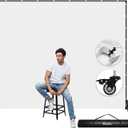 7x6.5ft Movable Backdrop Stand With White Screen and Wheels - Photography Background Stand for Photoshoot, Studio Video Recording, Events, Streaming