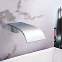 AZOS High Flow Tub Spout, Wall Mounted Waterfall Faucet Fixtures Filler for Bathroom Sink and Tub Shower, Chrome Sprayer