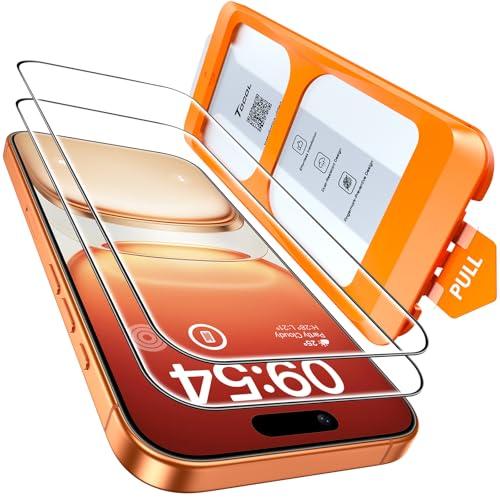 TOCOL for iPhone 17 Pro Max Screen Protector/iPhone 16 Pro Max Screen Protector 6.9-Inch Instant Installation Tempered Glass HD Clear Full Coverage Protection Case Friendly 2 Pack CASE ONLY