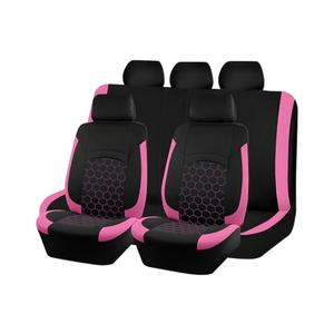 Sandfren Car Seat Cover Full Sets, Polyester Foam Breathable Waterproof Vehicle Split Front Rear Seat Protectors, Automotive Interior Chair Cushion Pad, Universal for SUV RV Truck (Pink)