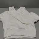 Women's Wrap Long Sleeve Crop Tops Dressy Casual Fold Over V Neck Knit Fall T Shirts (Medium)