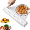 Plastic Wrap Dispenser With Cutter, Reusable Cling Film Dispenser, Cling Wrap Dispenser With Slide Cutter, Also For Aluminum Foil, Tin Foil, Baking Paper (L)