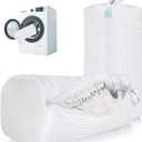 2Pcs Shoe Washing Machine Bag, Sneaker Laundry Bag for Washing Machine, Extra Long and Thick Microfibre Fluff, Reusable for Washer and Dryer (2pcs, White) (BAISE01)