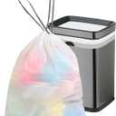 10 Gallon Trash Bags Drawstring, 1 Mil Thick White Garbage Bag for Office Kitchen, 75 Count