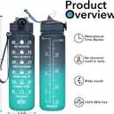 Hyeta 32 oz Water Bottles with Times to Drink and Straw, Motivational Water Bottle with Time Marker, Leakproof, Drinking Sports Water Bottle for Fitness, Gym and Outdoor