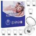 OHALEEP Anti Snoring Devices, Snore Stopper with Adjustable Magnet, Silicone Nose Clip Stop Snoring, Effective to Relieve Snoring, Snoring Solution for Comfortable and Quieter Sleep, White,M