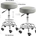 500lb heavy-duty Rolling Stool with Wheels,9.5cm thick Comfort cushion, Standard