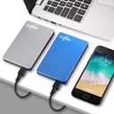 NRICO Portable External Hard Drive, USB 3.0, 2.5 Inch, Compatible with PC, Mac, Desktop (Blue, 500, GB)
