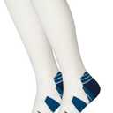 +MD Cotton Compression Socks for Women and Men 4/6 Pairs 15-20 mmHg Knee High Socks for Sports Travel Nurse Edema, Pack 2, Size 10-13