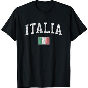 Italy TShirt Vintage Italia Sports Design Italian Flag Tee TShirt. XL Size