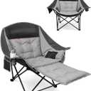 HOPERAN Oversized Camping Chair with Foot Rest, 500lbs Padded Lawn Chairs