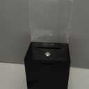 Acrylic Suggestion Box 8.2 x 6.7 x 5 Inch Large Donation Box Safe Ballot with Lock and Sign Holder for Voting Charity Business Cards Collection Display Ticket Comment(Black) (Transparent)