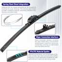 AJK Front Windshield Wiper for Honda Ridgeline 2017 2018 2019 2020 2021 2022 2023 2024, Original Equipment Window Wipers Blades, Conventional, Vehicle Specific Fit, Pack of 2