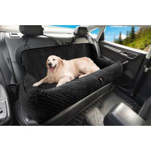 Dog Car Seat for Medium/Large Dogs Under 100 Lbs,Multi-Functional Dog Car Bed Washable Pet Travel Safety with Thick Cushion, Soft & Removable,for All Cars Back Seat (Black)