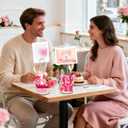 12 Pcs Valentine's Day Wood Place Card Holders Valentine's Day Decorations for Table, Photo Holders Sign Messages Cards Stand Display for Wedding Valentines Day Party Table Decor