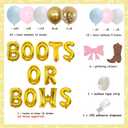 Cheereveal Boots or Bows Gender Reveal Decorations, Western Cowboy or Cowgirl Baby Shower Decorations Pink and Blue Balloon Arch Garland Kit for Cowboy Boots Lace Party Supplies