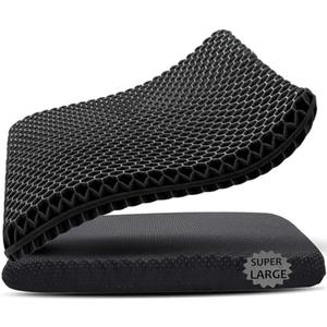 Gel Seat Cushion, 19x19inch Super Large Gel Cushion Pressure Pain Relief Seat Cushion for Long Sitting, Soft Breathable Gel Chair Pads for Home Office Wheelchair Car Seat (Black)