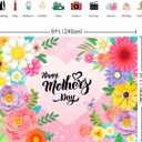 8x6ft Happy Mother's Day Backdrop Pink Flowers Love Photography Background Mothers Day Party Decorations Banner I Love Mom Party Birthday Photo Supplies