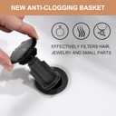 KENES Bathroom Vessel Sink Pop Up Drain Without Overflow Assembly, Lavatory Vanity Sink Drain Stopper, Anti-Clogging Drain Strainer, Matte Black, KE-P300A-2