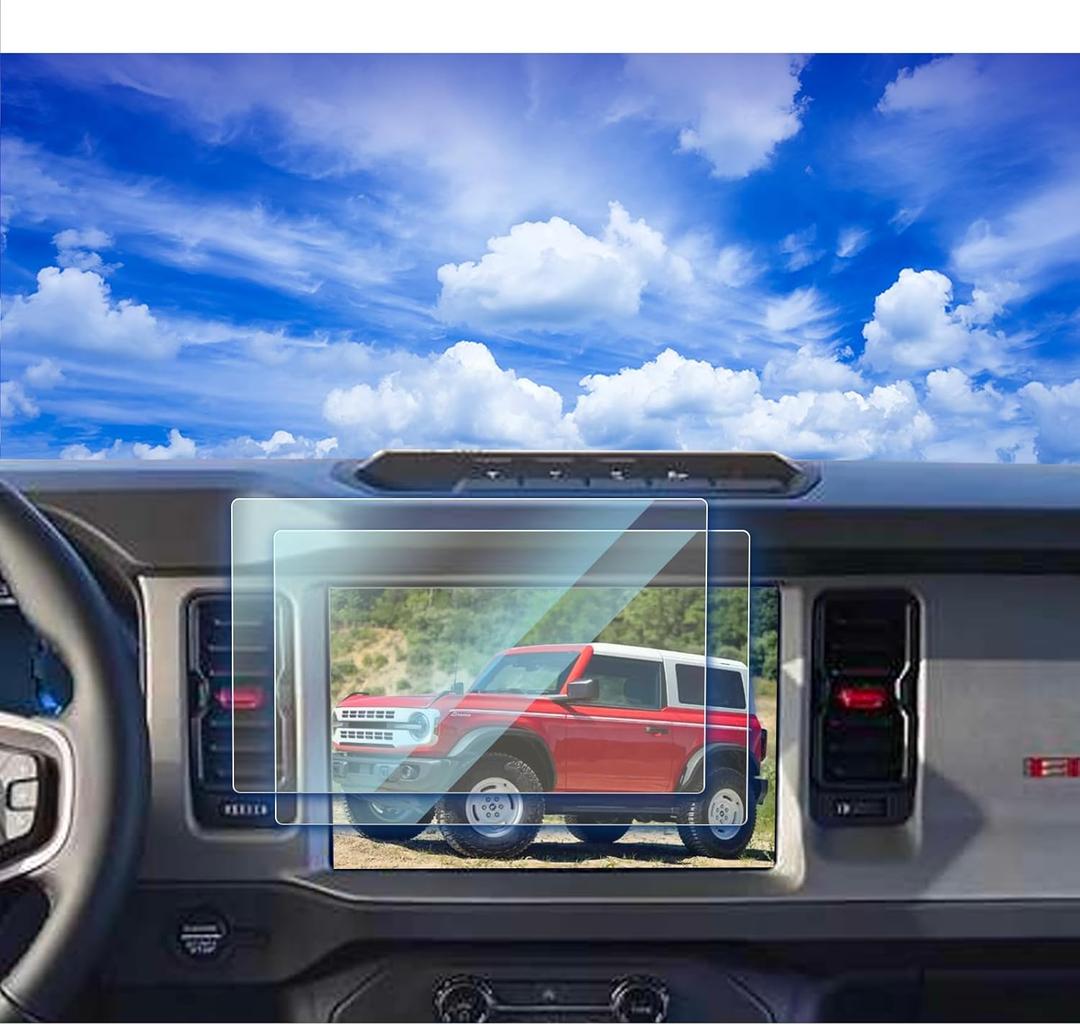 2pcs 2026 2025 Bronco Matte Screen Protector 12 Inch for 2021 2022 2023 2024 2025 Ford Bronco Raptor Outer Banks Badlands Wildtrak Everglades Accessories Anti-Glare (Not Sport Model)