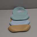 Cuddle Campus Set of 3 Silicone Bibs for Babies & Toddlers,Soft Adjustable Bibs with Pocket Food Catcher for Baby Girl,Boy (Neutral)