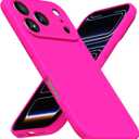 LoeoeL for iPhone 17 Pro Max Phone Case Silicone, Neon Hot Pink Bright Color Matte TPU, Minimalist Ultra Thin Slim Soft Rubber Gel Girly Cute Case for Women Men, Camera Cover Protection