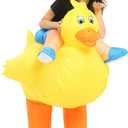 Inflatable Duck Costume Adult Ride On Duckie Blow Up Animal Halloween Party Suit