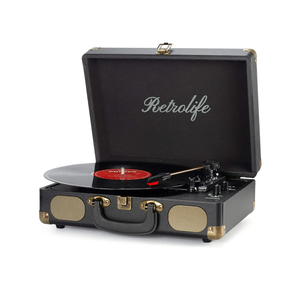 Vinyl Record Player 3-Speed Bluetooth Suitcase Portable Belt-Driven Record Player with Built-in Speakers RCA Line Out AUX in Headphone Jack Vintage Turntable