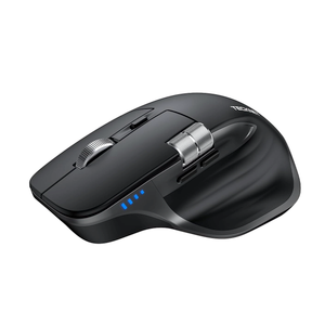TECKNET Wireless Mouse, Bluetooth Mouse (BT5.3/5.0 & 2.4G) Rechargeable Ergonomic Optical Mouse with 6 Adjustable DPI, Side Scroll, Quiet Clicks, USB A Receiver, 7 Buttons, Wide Compatibility  Black