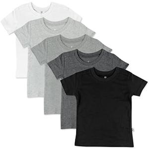HonestBaby Unisex-Baby 2-Pack Short Sleeve T-Shirts 100% Organic Cotton Baby, Toddler, Little Kid, Boy, Girl, Unisex 4T