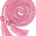 Pink Graduation Cords - 67 Inch Graduation Honor Cords with Tassel for Gown Grad Decoration - Braided Gown Accessory for College Graduates Bachelor Master Doctor Grad Ceremony