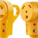 Kohree 30 Amp RV Plug Male and Female RV Replacement Plug Set TT-30P TT-30R 125 Volt with Ergonomic Grip Handle Yellow