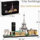 JXRLMB Paris Skyline Architecture Adult Building Blocks Set 3680PCS with Eiffel Tower and The Louvre Assembly Collection Micro Bricks 3D Model for Teens Age of 14+