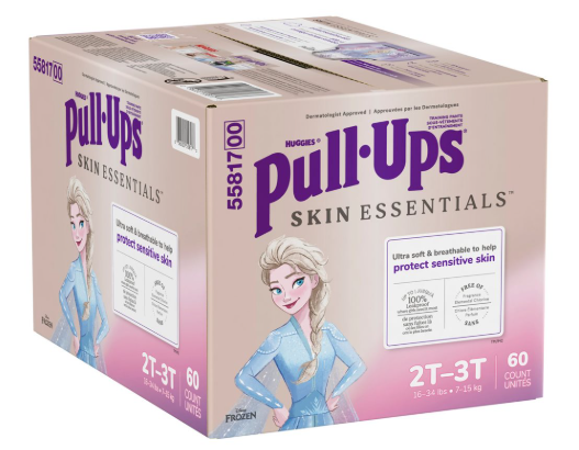 Pull-Ups Girls' Skin Essentials Potty Training Pants, Training Underwear, 2T-3T, 60 Ct 
