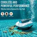 STARRYBOT Cordless Robotic Pool Cleaner with Dual high-Efficiency Motors Delivers Strong Suction, Smart Self-Parking,Smart LED Indicator,Pool Vacuum for Above-Ground Flat Pool up to 900 Sq.ft(White)