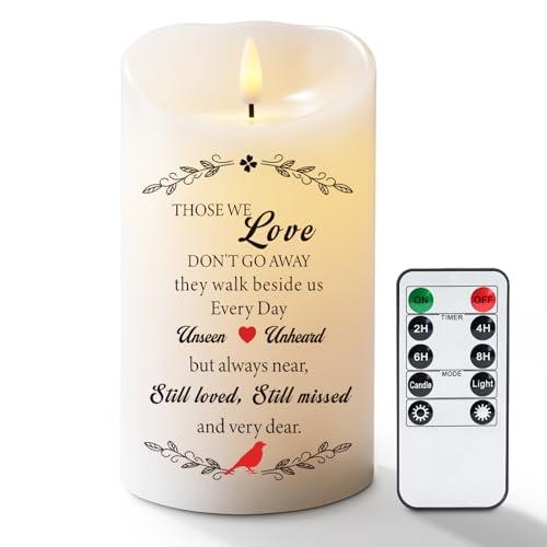 Homemory Memorial Candle Bereavement Sympathy Gifts for Loss of Loved One, Real Wax LED Candle with Remote Memorial Gifts for Loss of Mother Loss of Father in Memory of Loved One Remembrance Gift