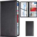 TOURSUIT Car Registration and Insurance Card Holder, Vehicle License Document Glove Box Compartment Organizer, Interior Car Accessories for Women Men Teens (Carbon Fiber Black)