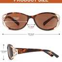 JM Full Lens Reading Sunglasses for Women, Vintage Oval Reader Sunglasses with UV400 Protection 3 Pack