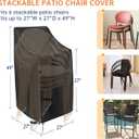 Stackable Patio Chair Covers for Outdoor Furniture, Outdoor Chair Covers Waterproof, 600D Heavy Duty Lawn Outside Barstool Covers,Fits for 4-6 Stackable Dining Chairs,27"Lx27"Wx49"H, 4 Pack