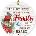 3 x VeryHomy Family Christmas Ornaments 2025 | Long Distance for Grandpa, Grandma, Mom and Dad Gifts, Birthday for Sister, Brother | Ceramic Christmas Tree Decorations 2025