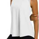 TACVASEN Women's Workout Tops Lightweight Racerback Sleeveless Breathable Shirts Athletic Running Yoga Gym Tanks for Women (White, M)