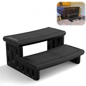Hot Tub Steps, Non-Slip 2 Step Spa Stairs for Outdoor & Indoor, Black
29.5" Long Stool Pool Ladder,Heavy Duty Plastic Build, Tool-Free Assembly, Tread Surface for Spa, Pool, Patio, RV, Porch