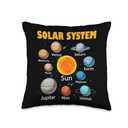 Solar System Planets Science Space Funny Kids Astronaut Throw Pillow