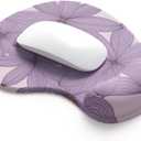 Office Mousepad with Gel Wrist Support - Ergonomic Gaming Desktop Mouse Pad Wrist Rest - Design Gamepad Mat Rubber Base for Laptop Computer -Silicone Non-Slip Special-Textured Surface (17Violet)