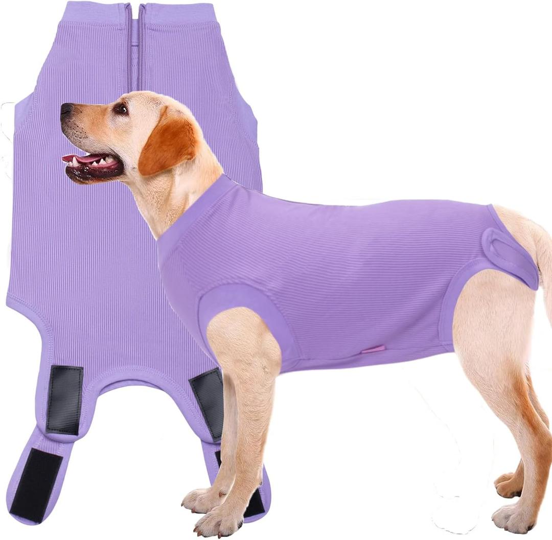 Recovery Suit for Dogs,Dog Cone Alternative Zipper Surgery Suit Female Spay,Soft Dog Surgery Suit for Anti Licking,Breathable Surgical Suit for Dogs Female Spay XL