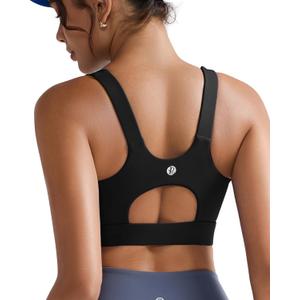 RUNNING GIRL High Impact Sports Bras for Women,Racerback Running Bra Workout Crop Tank Tops Longline Sports Bra Push up, XL