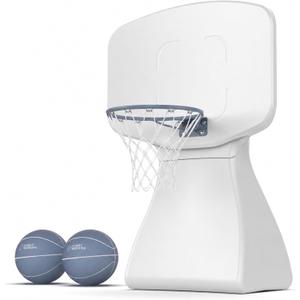 Coast Modern Poolside Basketball Hoop with Wheels - Premium Outdoor Pool Basketball Hoop with 2 Swimming Pool Basketballs and Ball Pump