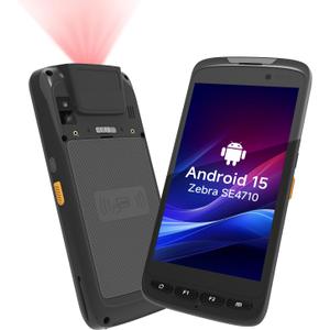 Android 15 Barcode Scanner T50C, Zebra SE4710 Rugged Handheld PDA, 5" Touchscreen Industrial Mobile Computer, IP65 Data Terminal w/4G LTE WiFi GPS, Inventory Scanner for Warehouse Logistics WMS